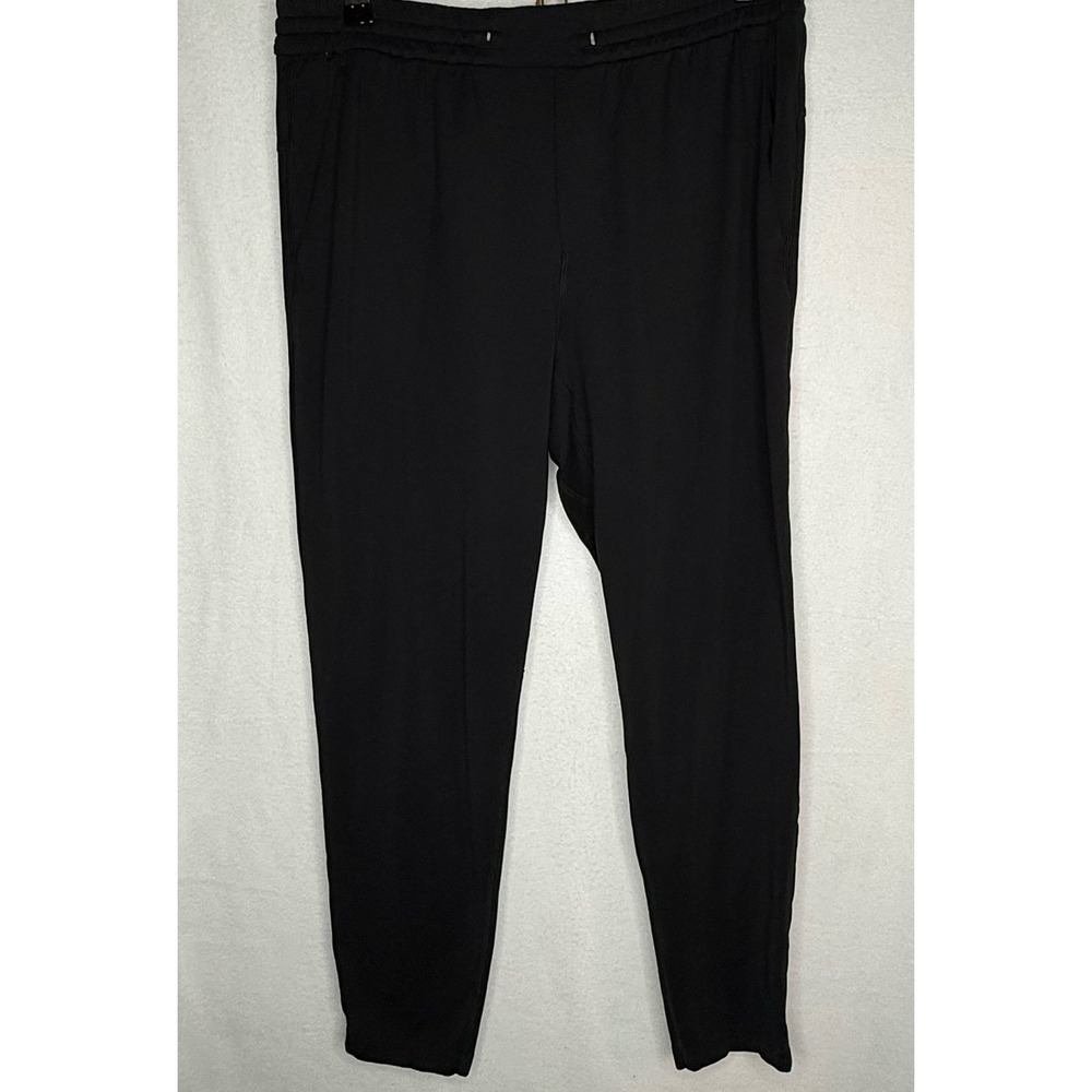 Lululemon Men's Black Luon Drawstring Pants Pull On Athletic Size L Workout